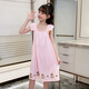 Сказка о прохладной девушке ICE шелк Silk Nightgown Summer's Sment's Litsh's Small Flying Flye Dress Домашняя одежда в интернет -знаменитости горячее ремешок для пижамы можно носить за пределами Qy 1345 Pink 140 Рекомендуемого размера высота около 130 см.