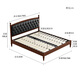 Gu Jia Home (Kuka) Französischer Stil Weichpacked Massivholz Schlafzimmer Doppelbett 9195 [Walnussfarbe + Kakao schwarz] High Foot 1,5 Meter