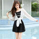 
Women's swimsuit 2025 new style covers belly and shows slimness and conservativeness and fatness. Large size 200 Jin [Jin equals 0.5 kg] Girls' meat cover hot springs, long sun protection clothes + skirt 3519-black (quick drying and skin-friendly) 3XL 125-145 Jin [Jin equals 0.5 kg]