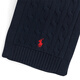 Polo Ralph Lauren Boys and Girls 25th Autumn Cable Knitted Scarf RL43466 410-Dark Blue L/XL
