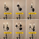 Les Lighting (NVC) 2025 latest French retro crystal wall lamp bedroom bedside living room background wall stairs atmosphere decorative light DM-6173 black single head