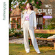
Fansheng Yoga suit straight slimming outdoor running casual sports 2025 new wide-leg pants women's F15913 milky white S