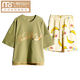 Pyjamas d'été modal pour femmes, coton à manches courtes mignons de vêtements doux de maison de style coréen mince costume en deux pièces pour femmes printemps, automne et hiver, couleur skm6621 m (recommandée 75-95jin [Jin est égal à 0,5 kg]))