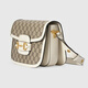 Gucci (Gucci) Satteltasche Horsebit 1955 bedruckte Leinwand Leder One-Shoulder Crossbody Tasche für Männer und Frauen [Geschenk] Weiß 602204-92TCG-9761 Länge 25 cm Breite 8 cm Höhe 18 cm
