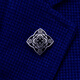Tongrubi Men's Brooch Suit Brooch Silver Ottoman Shield Style Gold-plated Retro Lapel Pin Suit Corsage Silver Ottoman Shield Brooch + Cufflinks Set
