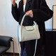 Mode Leder Eimer-Tasche One-Shoulder Handheld Crossbody Tasche große Kapazität Casual Crossbody Bag Blau