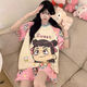 
Mai Chaoshang pajamas for women in summer short-sleeved thin cartoon girl summer women's plus size home clothing set 9928 cotton M women's M size 155cm 70-90Jin [Jin equals 0.5 kg]