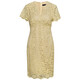 Roeyshouse French Spitze V-Ausschnitt gelbes Kleid für Frauen 2025 Sommer neu eleganter schlanker Hüftrock 12178 Gelb 2xl