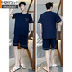
Modal pajamas men's summer pure cotton thin shorts can be worn on the outside for casual men's plus-size cool home clothing set 9922# L [Suggested 100-120Jin [Jin equals 0.5 kg]]