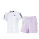 Adidas Women's Sports Set 2025 Лето новая фитнес-йога тренировочная футболка с короткими рукавами вязаные шорты 2 штуки с двумя частями/модными модными дышащими модами m