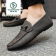 
Woodpecker versatile black work light new breathable men's shoes men's love bean shoes men's casual soft leather comfortable D826 black 41