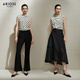 Ainos Essi [gleicher Stil im Einkaufszentrum] 2025 Sommer neues Produkt Mulberry Seiden Halbschildkröte Kragen Polka Punkt Französisch Seidenhemd für Frauen 40615081 Meter Bottom Black Dot M.