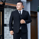 Playboy (PLAYBOY) large size suit suit men's business formal wedding dress groom fat loose suit jacket large size black suit + trousers + vest free collar 6XL 205 215-230Jin Jin equals 0.5 kg
