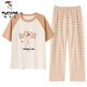 Tucano; Woodpecker Women's Cotton Pyjama Ensemble à manches courtes Summer Summer Coton Panton Home Clothing Corée Les rayures minces peuvent être portées à l'extérieur de Y9721 M (suggérée 75-95jin [Jin est égal à 0,5 kg]))