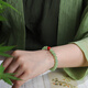 Biyu New Year's Gift Hetian Jade Bracelet Women's Qingshui Round Bead Jade Bracelet Comes with Certificate About 6mm