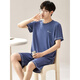 Liumanli Modal kurzärmelige Shorts für Männer im Sommer lose plus großer Dünner Pyjamas Sommer-Hausanzug 6624 Herrenhauskleidung 4xl [Empfohlen 180-220jin [Jin ist gleich 0,5 kg]] und große Größe großer Größe