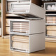 Nengji Kitchen RANGEC storage box drawer clothes finishing box transparent plastic clothing storage box wardrobe layered artifact storage box C3523 depth 45 width 35 height 23 meters gray transparent one-pack