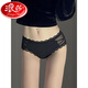 Langsha sexy Unterwäsche Frauen reine Baumwoll-Antibakterien-Baumwollgezerrung 2025 Neuer Sommer Dünner Spitzenspitzen-Mädchen-Slips [2 Packs] 6628 Black + 9056 Black 80-140jin [Jin Equals Equals gleich 0,5 kg] Alle Größe