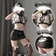 Ye tingxiang sexy monseie pasión hueco uniforme abierta tentación al por mayor 854 gris + medias rayadas tamaño de uniforme