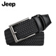 JEEP belt men's punch-free pin buckle canvas woven high elastic trousers belt is a practical birthday gift for boyfriend and husband