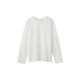MUJI women's Tianzhu woven long-sleeved T-shirt tops bottoming shirt for women with women's clothing winter white 5A M (160/84A)