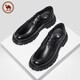 Camel business men's leather shoes soft sole casual pleated classic simple casual shoes P15A005006 black 39