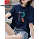 Pier Cardin 100 pure cotton short-sleeved T-shirt for women high-end versatile and fashionable daily style loose large size slimming half-sleeved top 983# white [100% cotton] The popular S this year [recommended 80-100Jin [Jin equals 0.5 kg]]