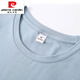 Pierre Cardin Pure I Cotton Gris-bleu t-shirt à manches courtes pour femmes 2025 Été Nouveau et polyvalent littéraire et élégant T-shirt épaule avant 6195 Gris-bleu à manches courtes M (recommandée 80-105 Jin [Jin est égal à 0,5 kg]))