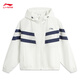 Li Ning (LI-NING) [Xiao Zhan same style] Sports windbreaker for men 2025 sports trend series loose comfortable and fashionable hooded jacket creamy white/Shenhang Ship Blue-4 L
