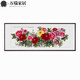 MPPMCK hand-painted authentic Chinese paintings, flowers blooming, rich peony flowers, new Chinese style living room and dining room decoration paintings, sofa background wall hanging paintings, hand-painted peony style D flower blooming, rich frame size: 13062CM pine wood frame right angle
