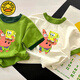 G.DUCKKIDS男童女童纯棉短袖T恤夏季新款卡通海绵宝宝半袖儿童洋气上衣t 673绿色【派大星抱 海绵宝宝】 120