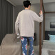 Pajamas Men's Spring y Autumn Cotton Pure Cotton Adolescente de manga larga Estudiante suelto de cuatro estaciones de dibujos animados para hombres para hombres Juego de ropa G672 2XL altura 180 y peso 145-175Jin [Jin equivale a 0.5 kg]