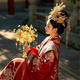 Cup Horse Chinese Style Bride tenant des fleurs avec un meilleur cadeau de mariage Golden Mariage DIY MARIAGE XIUHE BOX-CADEAU HIGH de gamme Fuyao (sac de matériau - n'a pas besoin de le faire vous-même)