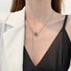 Quamer925 Sterling Silber Retro -Wohlstand Reinkarnation Halskette für Frauen leichte Luxus Nischen -Schlüsselbeinkette Thai Silber INS Temperament Sweater Kette Caiyuanguong Halskette Lieferung Samtbox + Geschenktasche