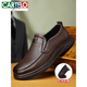 
CARTELO men's spring and summer genuine leather sandals men's shoes breathable soft sole business casual hollow middle-aged and elderly dad's hole shoes 17152 brown foot hollow 38