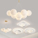 Zunyi светодиодная гостиная Main Lighting Restaurant Nordic Creative Creative Cream Style люстр люстр спальня Потолочная лампа целый дом Комбинированный пакет 1W 9734-черный с 13 головным трехцветным светло-белым шаром 1