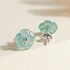 Impression Eyes prix garanti 11.11 boucles d'oreilles en jade de qualité A boucles d'oreilles en fleur de jade d'eau bleue pour femmes boucles d'oreilles en jade