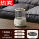 Count Qiabei Japan imported quality office small health pot tea stove electric small teapot electric ceramic stove kettle one person mi cream white - mechanical single pot + base 600ml