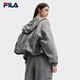 FILA 斐乐官方女士梭织外套2025夏新款时尚休闲简约宽松连帽上衣 星际灰-DY L 170/88A/L