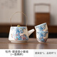 Pupan three-piece tea making set enamel colored filigree silver household tea set household one pot two cups dry tea tray small filigree silver peony - handle teapot small set one pot two