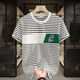 
Commander Bear 2025 short-sleeved T-shirt trendy striped men's versatile top white breathable sweat-absorbing cotton 9898 M