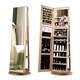 Yusenyi customized Yangyuan full-body mirror floor-standing mirror 360-degree rotating makeup mirror cabinet jewelry cabinet storage cabinet wear upgraded rotating model 6227 black walnut color monochrome interior