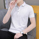 HaiLan Home HEILIAN HOME summer collar polo shirt men's short-sleeved shirt lapel solid color Paul half-sleeved youth top black QY686 L 120-135Jin [Jin equals 0.5 kg]