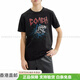 Trainer Signatures Skelett Rexy Round Neck Kurzarm T-Shirt Männer und Frauen gleich schwarzes Modesleichter und rein trendiger schwarzer XS