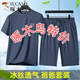 啄木鸟（TUCANO）爸爸休闲跑步套装男士2025年春季商务休闲凉感冰丝中年短袖短裤 N6198黑色套装 M