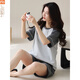 Modal pajamas for women in summer 2025 new short-sleeved suit cotton cartoon sports can be worn on the outside thin home clothes Y9856 M 75-95Jin [Jin equals 0.5 kg]