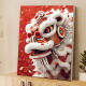 Tigre de tres abril Estilo chino Dance Lion Digital Digital Oil Pintura DIY Relleno Dragón Dragón Año Nuevo pintado al aceite pintado a mano Pintura colgante decorativa SJ13915 60*80cm Marco interno espesado + marco exterior
