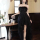 Thé xiao une robe de soirée noire 2025 Nouveau style femelle banquet dames robe niche jour adulte cadeau photo principale m