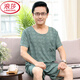 浪莎（LangSha）中老年人爸爸睡衣男士夏季棉绸短袖短裤薄款莫代尔冰丝家居服套装 2694 2XL