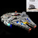 Leopard Planet Jouet assemblé Vaisseau spatial de combat Haute difficulté Modèle énorme 10 000 particules Version garçon Faucon Millenium + Lumière télécommandée + Exposition inclinée